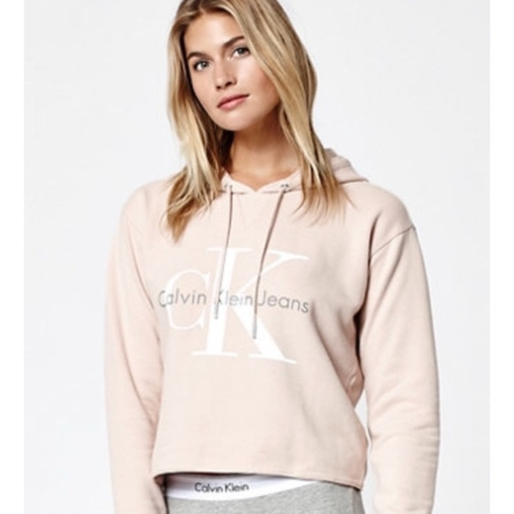 Calvin Klein Nude Pink Hoodie Small